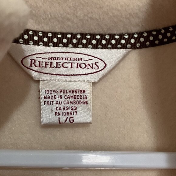 Y2K Northern Reflections Snowflake Embroidered Fleece Vest Cream Size L - Picture 6 of 7